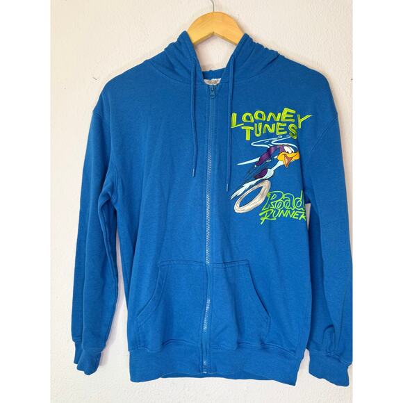Looney Tunes Other - Vintage Road Runner Coyote Hoodie Zip Up Y2K Looney Tunes Blue Size XS